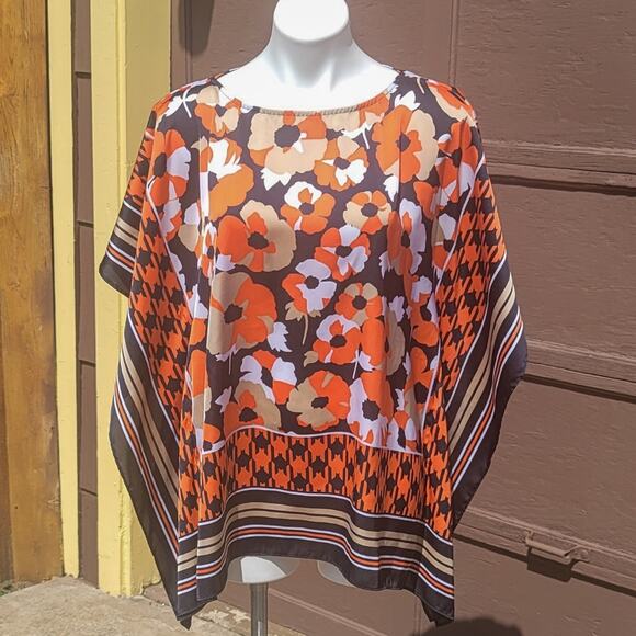 Michael Michael Kors houndstooth poppy handkerchief butterfly blouse size S/M - Picture 2 of 10